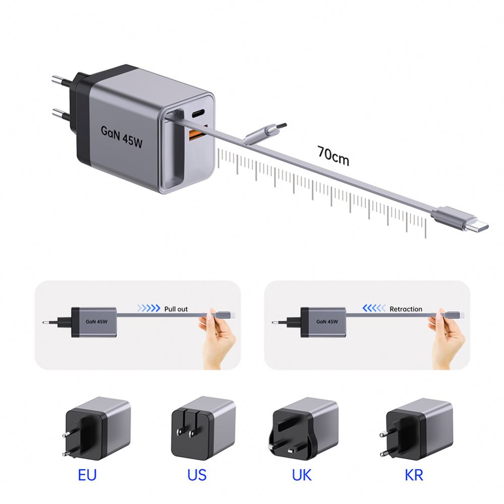 Nouveau favori pour la recharge rapide : la recharge rapide rétractable