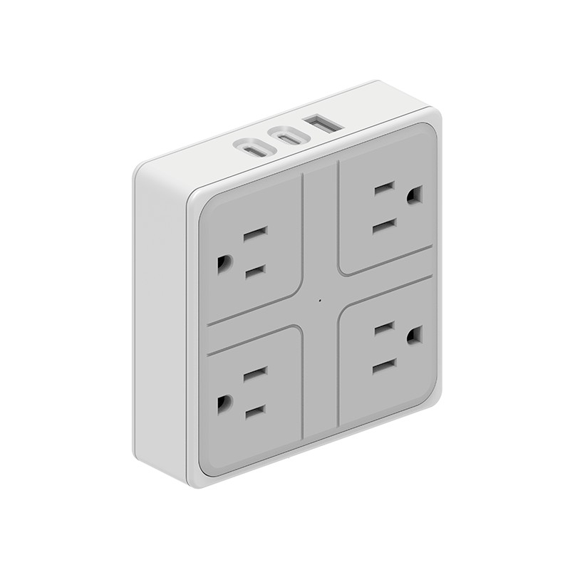 4 sorties US Wall Power Strip