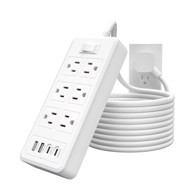 Multiprise américaine 6 prises, 4 ports USB