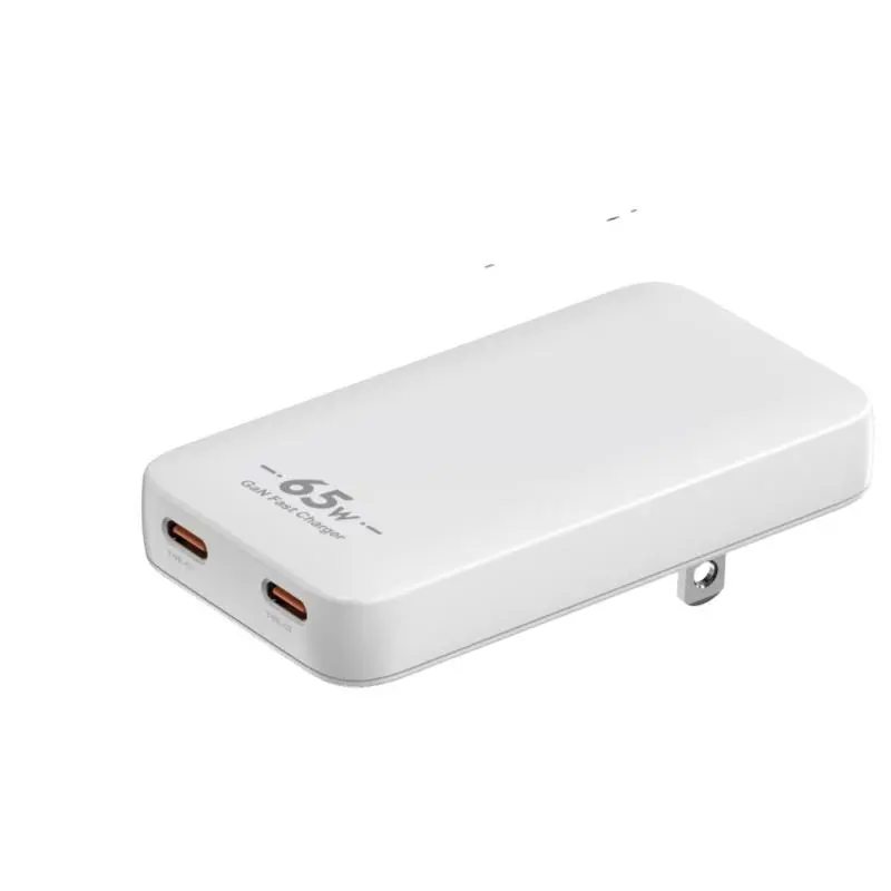 Adaptateur double port pour chargeur mural ultra-fin PD65W GaN USB-C