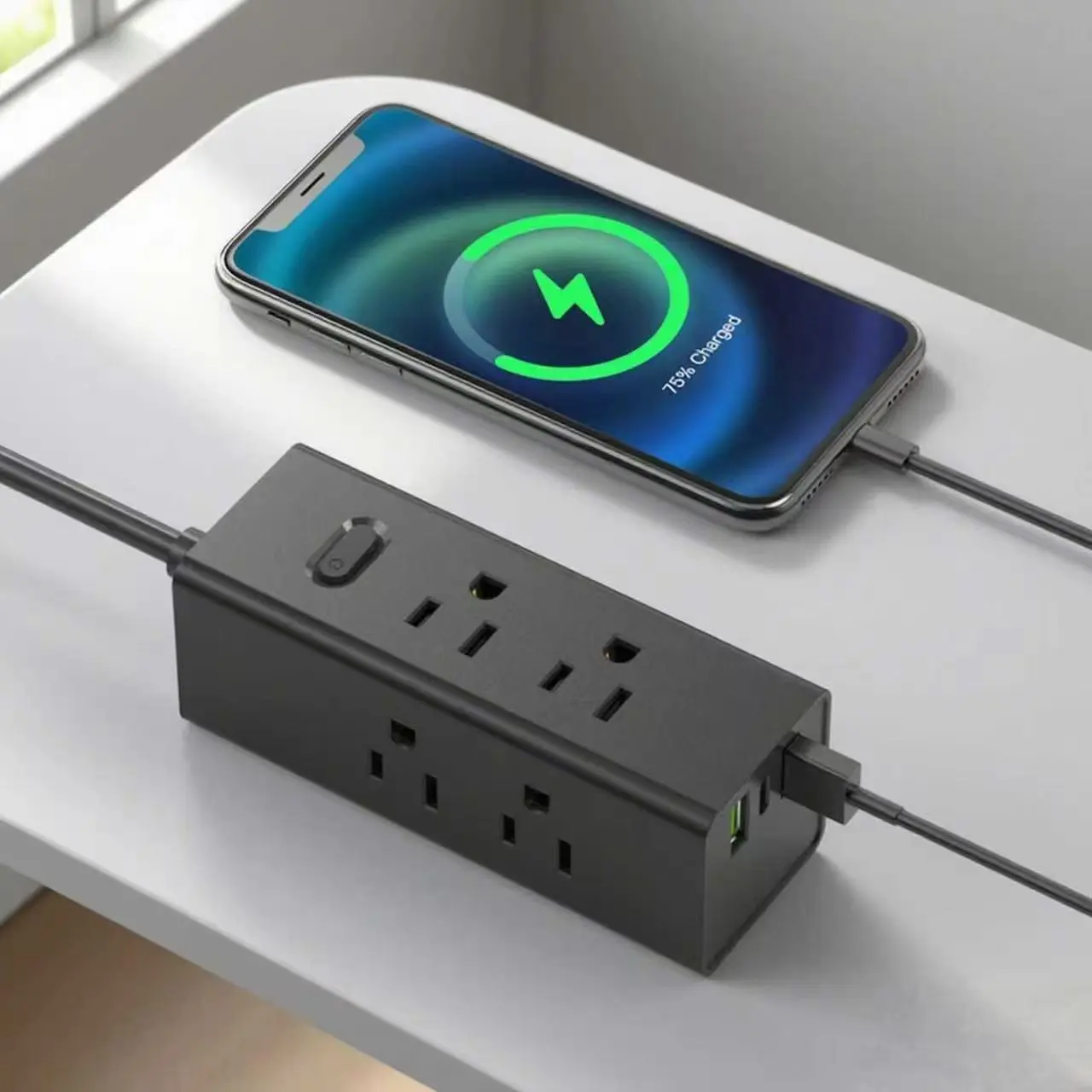 Multiprise américaine avec rallonge de prise plate USB multiprise de voyage